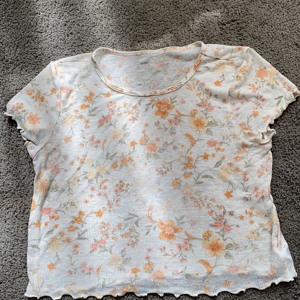 Flowery, American eagle shirt.